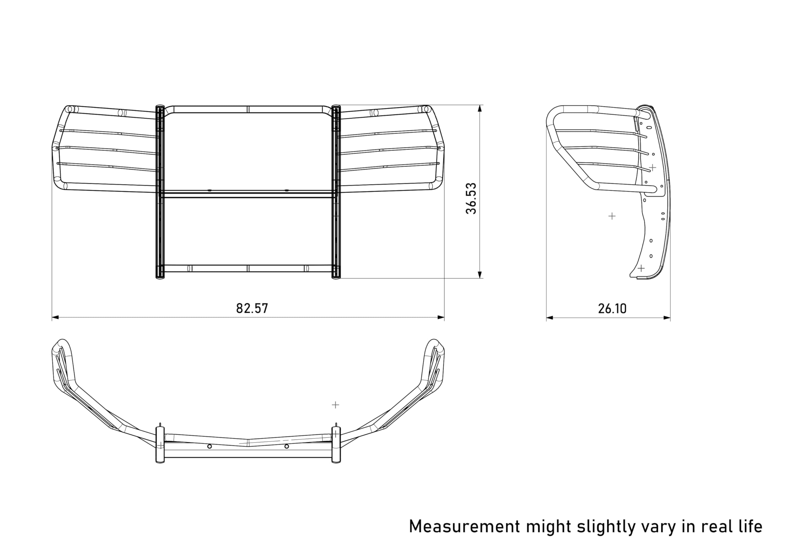Bumper Guard Modular Black Black Horse Grille Compatible with 2022-2024 Silverado 1500(Excl. 2022 1500 LTD and 22-24 models with super cruise system)-17GT22MA