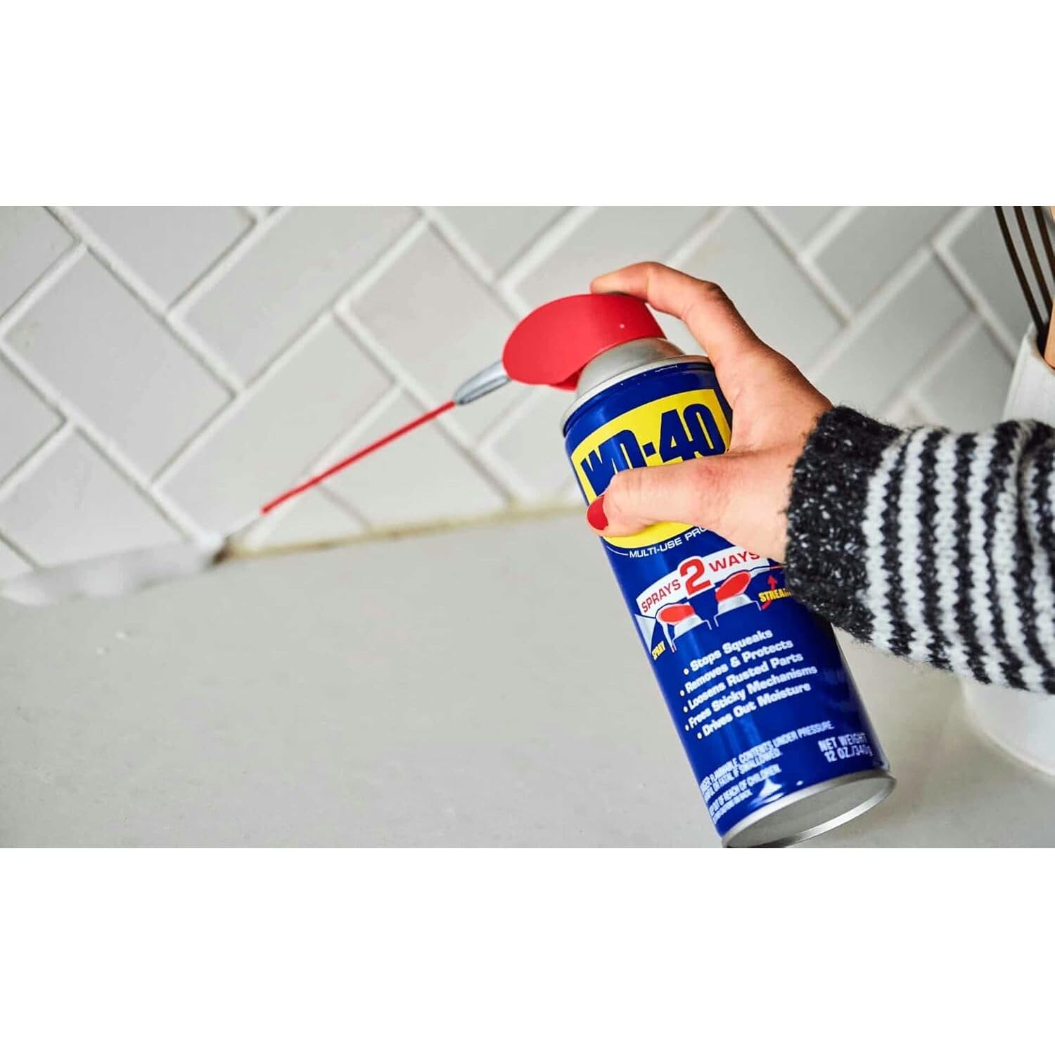 Smart Straw WD-40 Spray Lubricant, 11 oz. Aerosol Can, 12/Carton