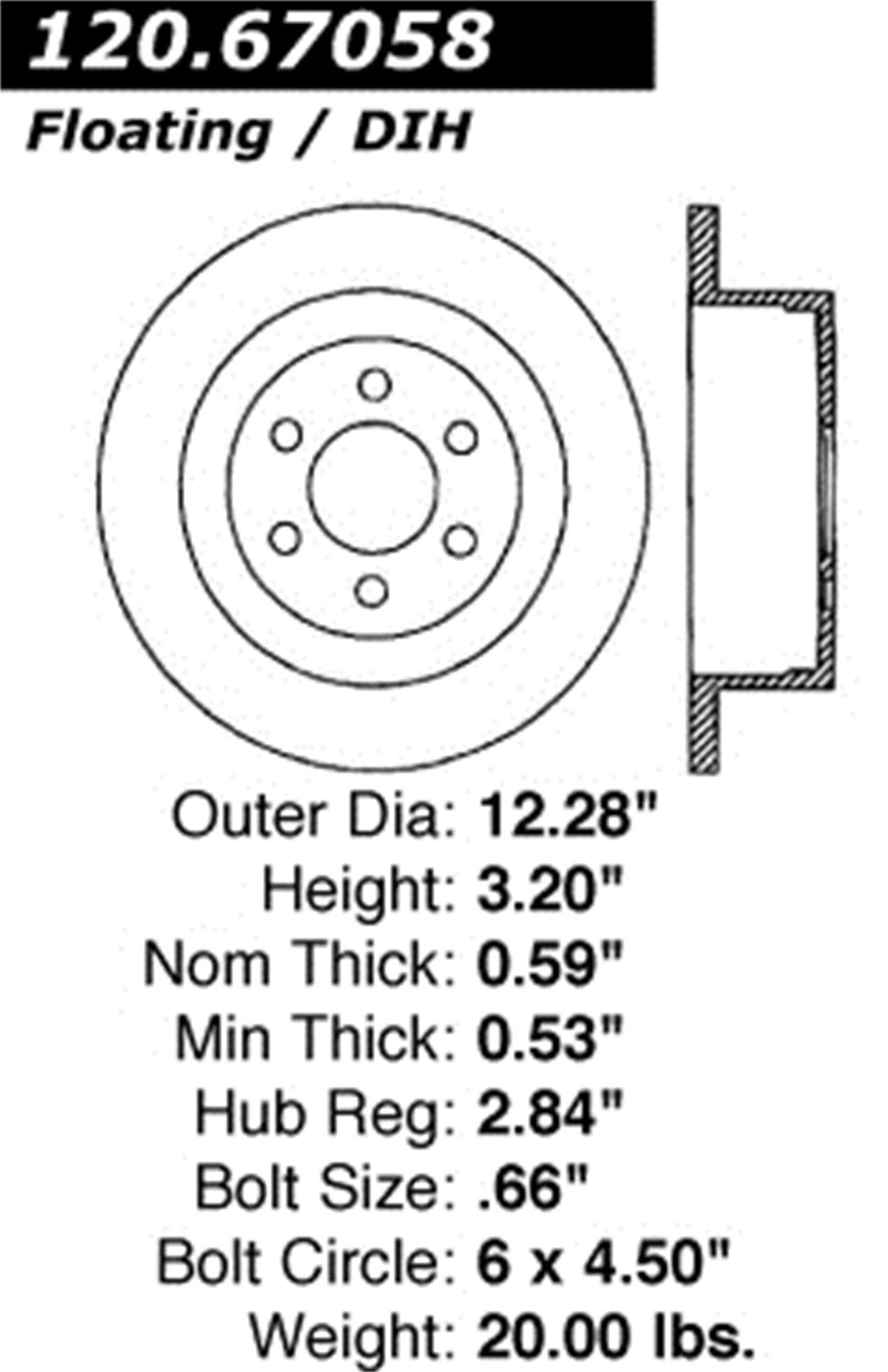 StopTech Centric 128.67058L Sport Cross Drilled Brake Rotor; Rear Left