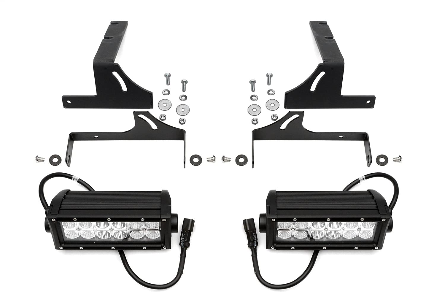 ZROADZ LED Mounting Bracket & Kit Under Rear Bumper - Compatible w/ 2014-2018 Chevrolet Silverado 1500 - with (2) 6 Inch ZROADZ LED Lights (Included) with Wiring Harness - PN Z382082-KIT, Black