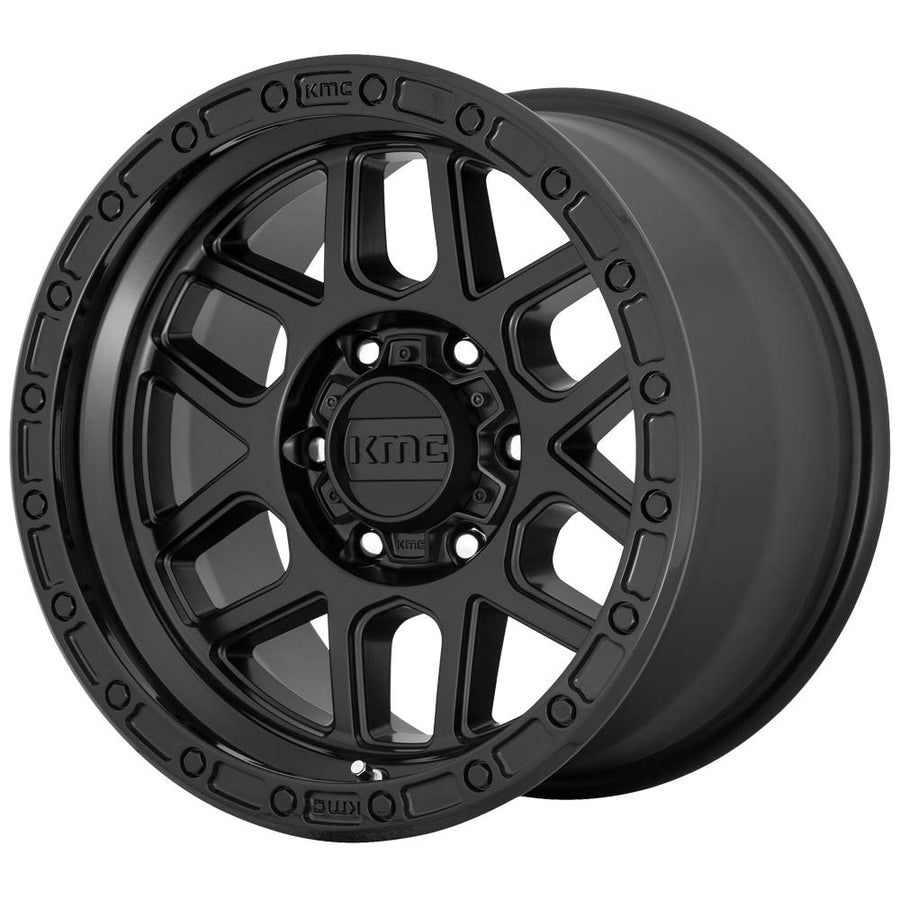 KMC Wheels KM544 Black Satin with Gloss Black Lip Wheel with Aluminum (20 x 9. inches /5 x 150 mm, 25 mm Offset)