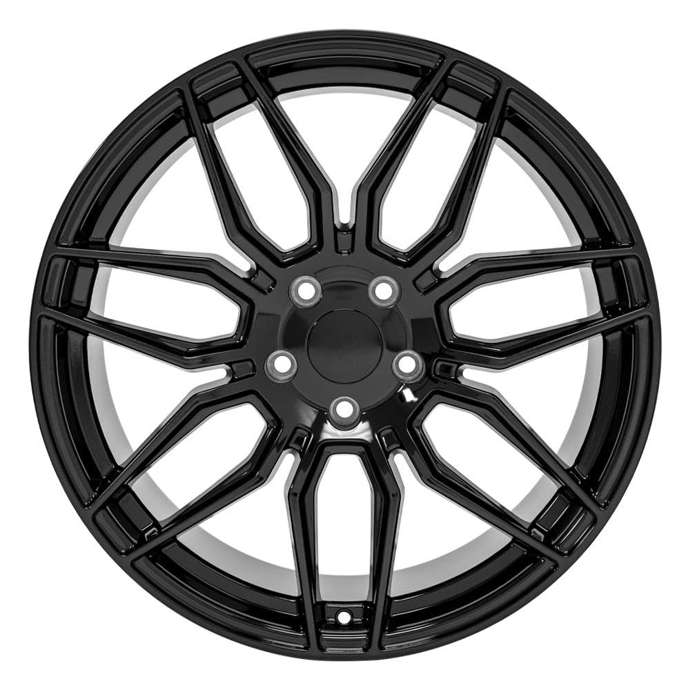 20 Inch OE Wheels CV03D Rim Fits Corvette C8 Z06 Style 5x120 20x11 Gloss Black - Hollander 95580 (1)