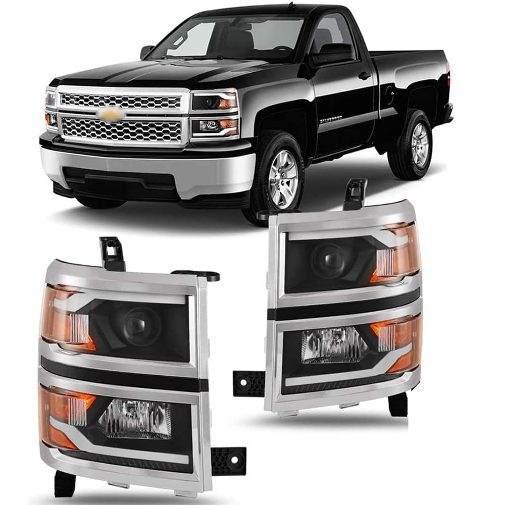 Projector Headlights Assembly Winjet for 2014 2015 Chevrolet Silverado 1500