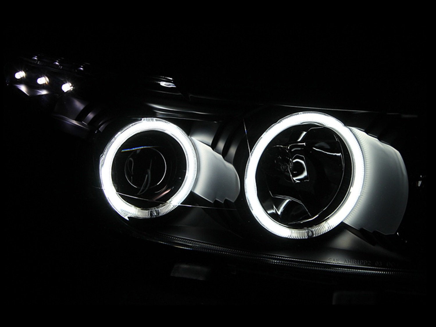 Black Clear AnzoUSA Projector Halo Headlight for Scion xB - (Sold in Pairs)