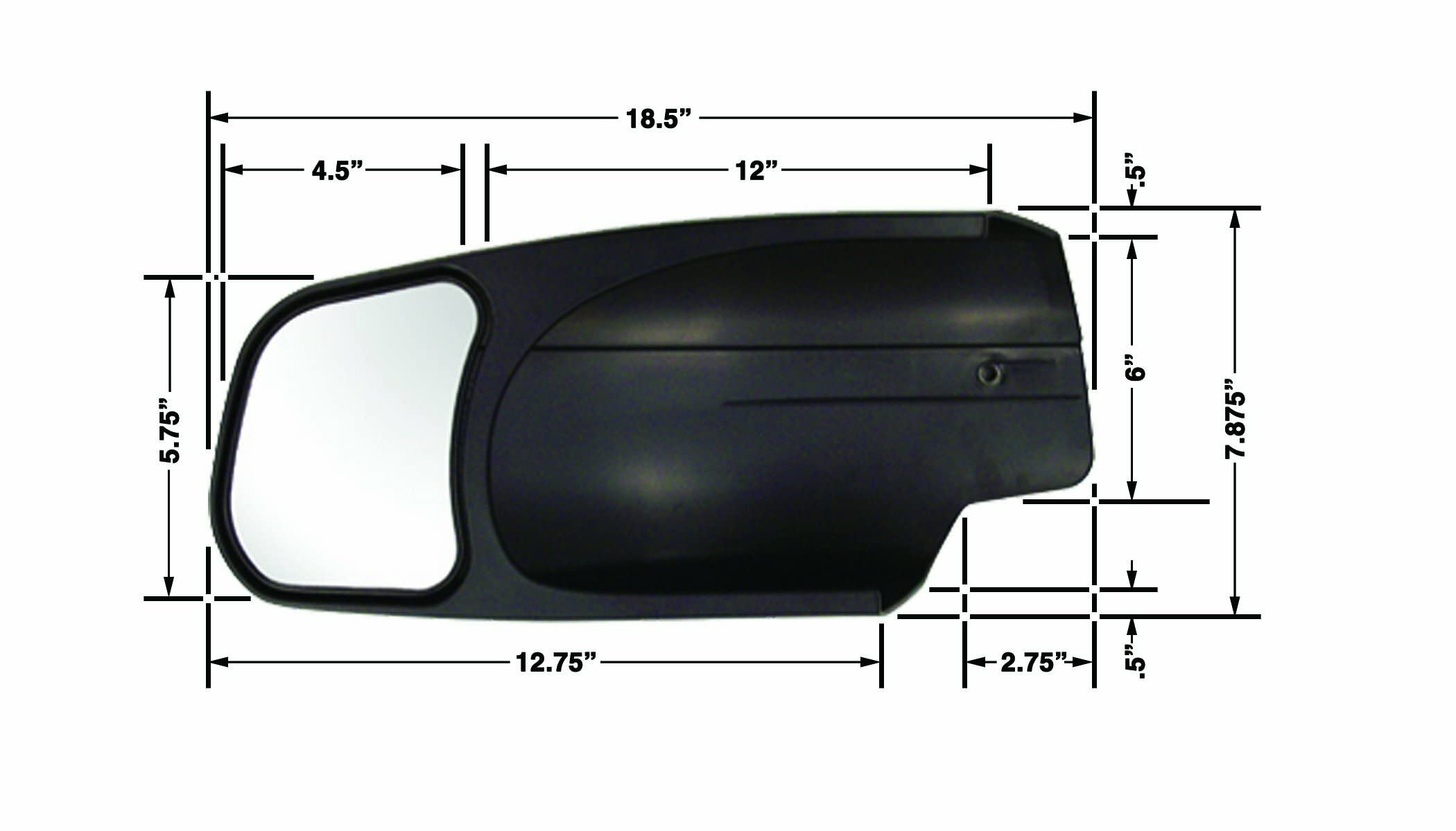 CIPA Custom Towing Mirror 10901 - Chevy/GMC/Cadillac, Driver Side 4.25 x 5.75 - inch
