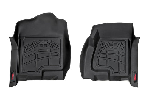 Sure-Fit Rough Country All Weather Floor Mats for Chevy Silverado/GMC Sierra 1500 Extended Cab (1999-2006) - Waterproof, Non-Slip Flexible Floor Mat, Front Set