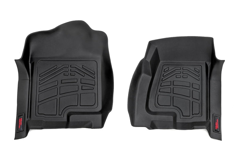 Sure-Fit Rough Country All Weather Floor Mats for Chevy Silverado/GMC Sierra 1500 Extended Cab (1999-2006) - Waterproof, Non-Slip Flexible Floor Mat, Front Set