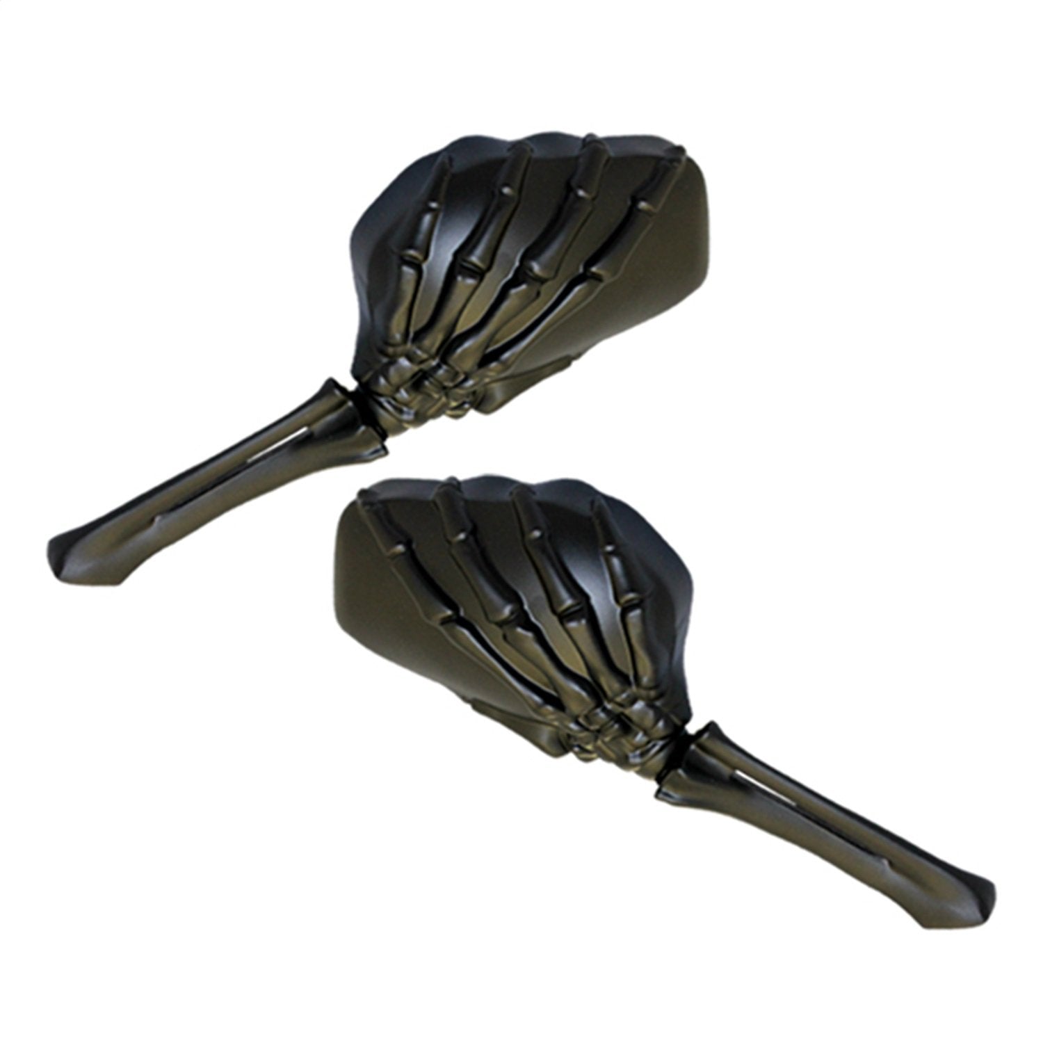 Motorcycle CIPA 01916 Black Skeleton Hand Mirror Stem (Black Head)