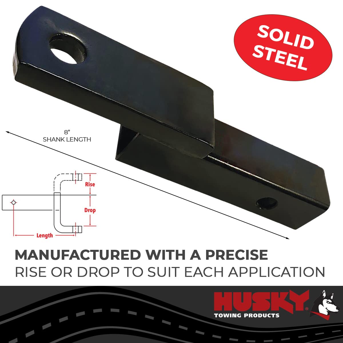 HUSKY TOWING 8 X 3/4 X 2 Class III/IV Straight Economy Ball Mount Husky 31364