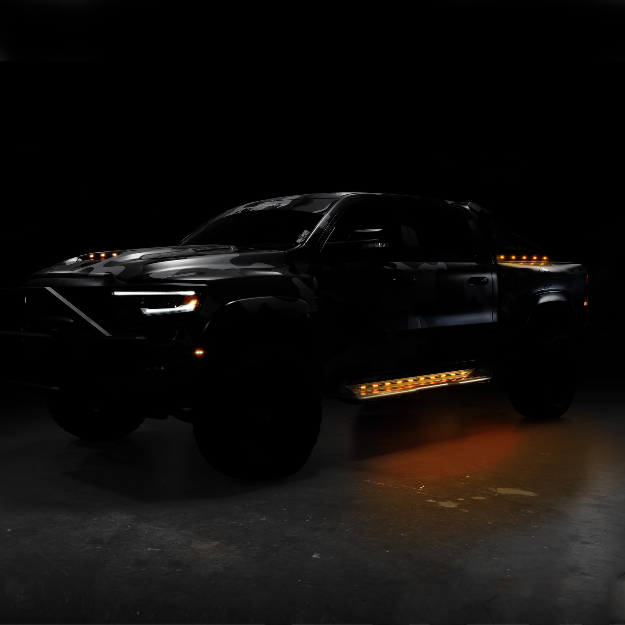 FX Sequential LED Armordillo Running Boards|Compatible with 2022-2025 Toyota Tundra CrewMax (Crew) Cab|8735602|Matte Black|Lighted Side Step|Neft Bars