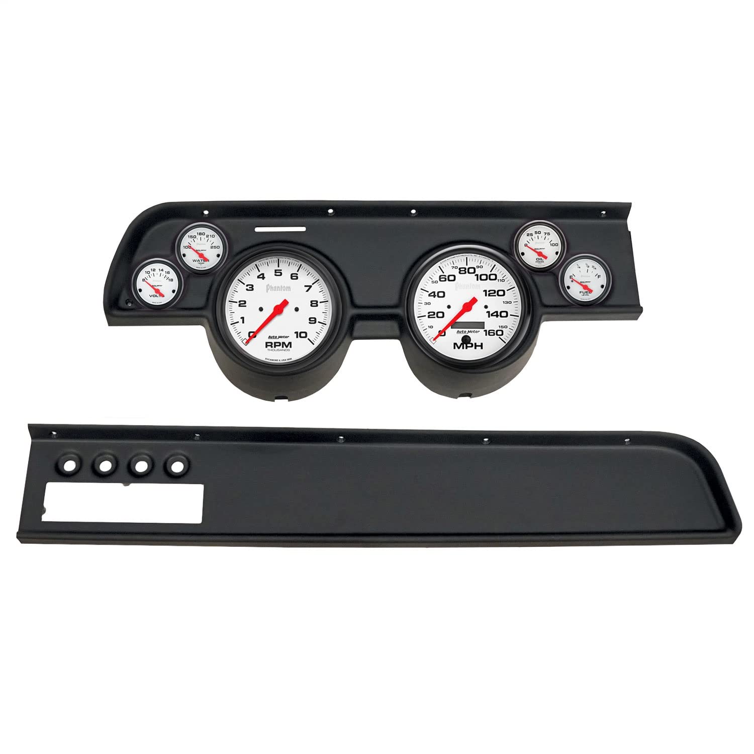 AutoMeter Dash Kit Direct Fit, (3 3/8" X2, 2 1/16" X4), MERC Cougar Ac 67-68, Phantom (2115-09)
