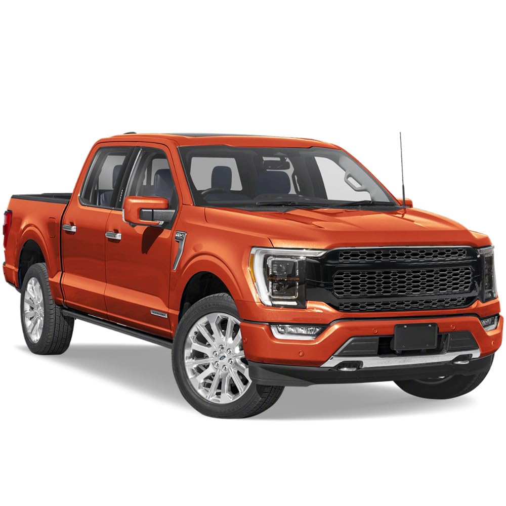 HEX Style Armordillo Honeycomb Mesh Front Grille|Compatible With 2021-2023 Ford F150 F-150|8735022|ABS Plastic|Gloss Black|Front Hood Bumper Grille