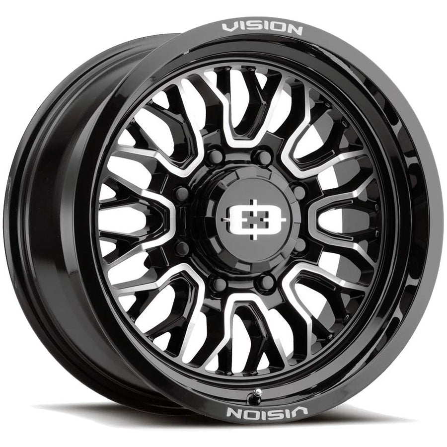18x9 Vision 402 Riot Black/Machined Wheel Rim 18" Inch 8x170-12mm