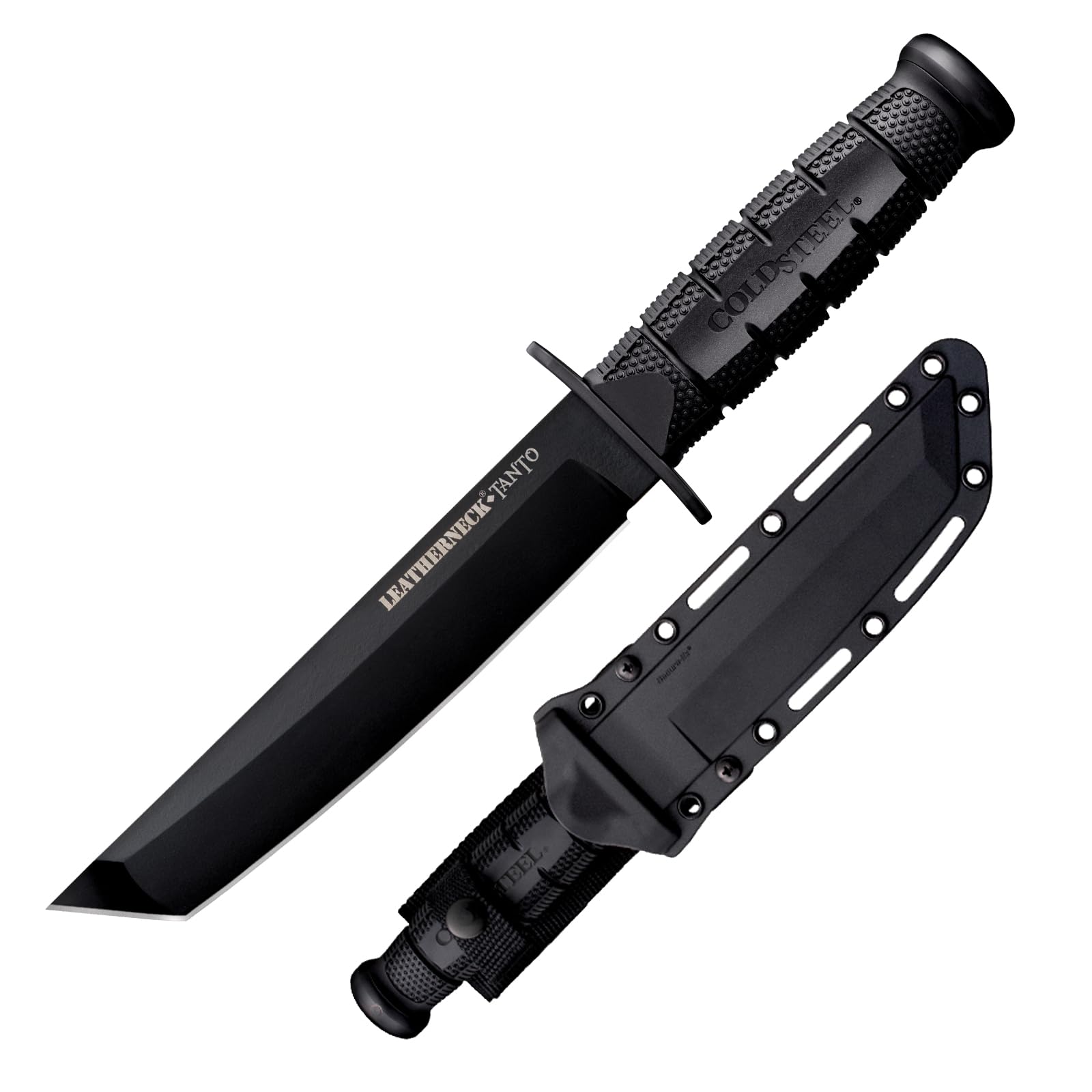 Leatherneck Cold Steel Tanto 7" German D2 Razor-Sharp Blade 5" Kray-Ex Durable Handle Tactical Military Knife w/Secure-Ex Sheath