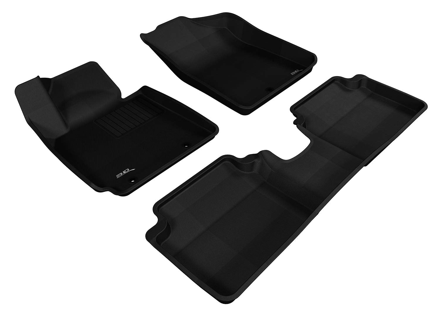 Kagu 3D MAXpider Custom Fit All-Weather Floor Mats (Black) Compatible with Hyundai Veloster 2012-2017 - R1 R2 (Us Only)