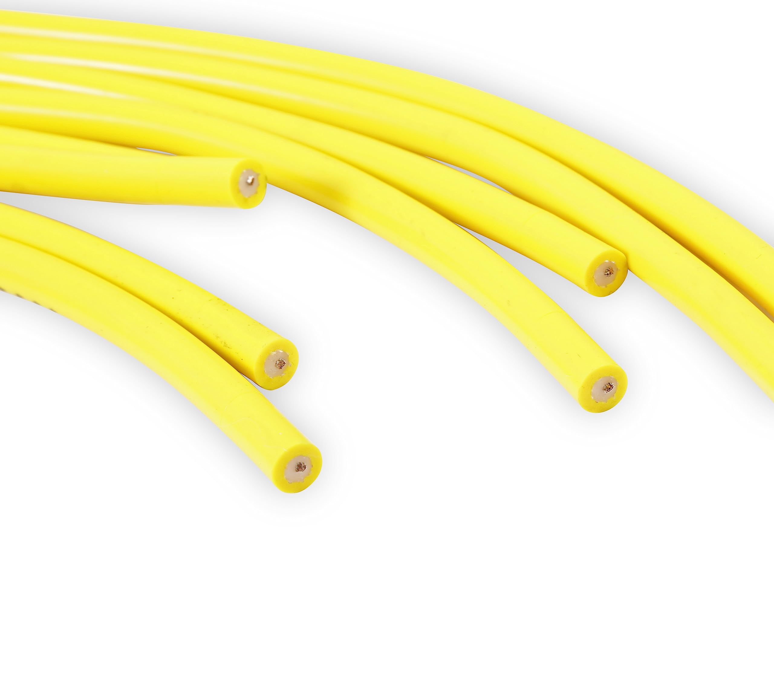 Super Stock ACCEL 4038 Spark Plug Wire Set - 8mm - Yellow with Orange Straight Boots