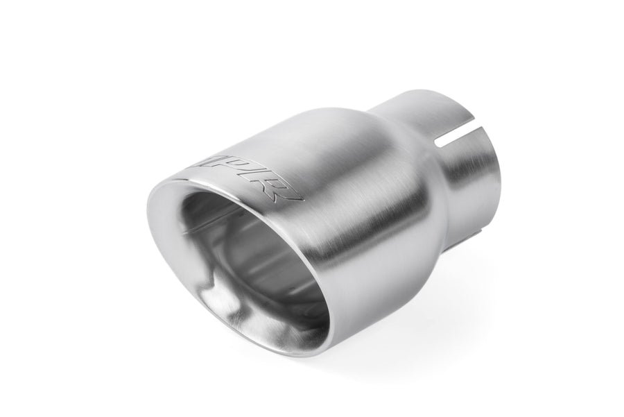 Double-Walled APR TPK0007 3.5 in. Slash-Cut Tips Brushed Silver - Set of 2
