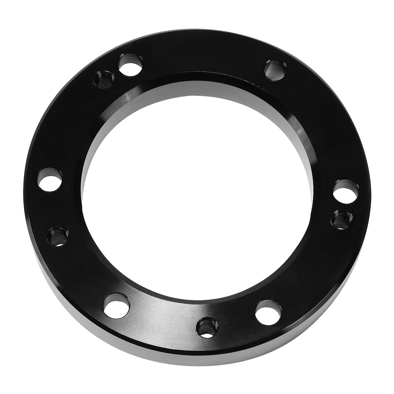 NRG Innovations Universal Steering Wheel 1/2" Spacer, 6061 Aluminum Hub Spacer w/Horn Space, 6x70mm Bolt Patterns 6 Hole to 5 Hole Adapter, Black, NRG-SRK-65BK