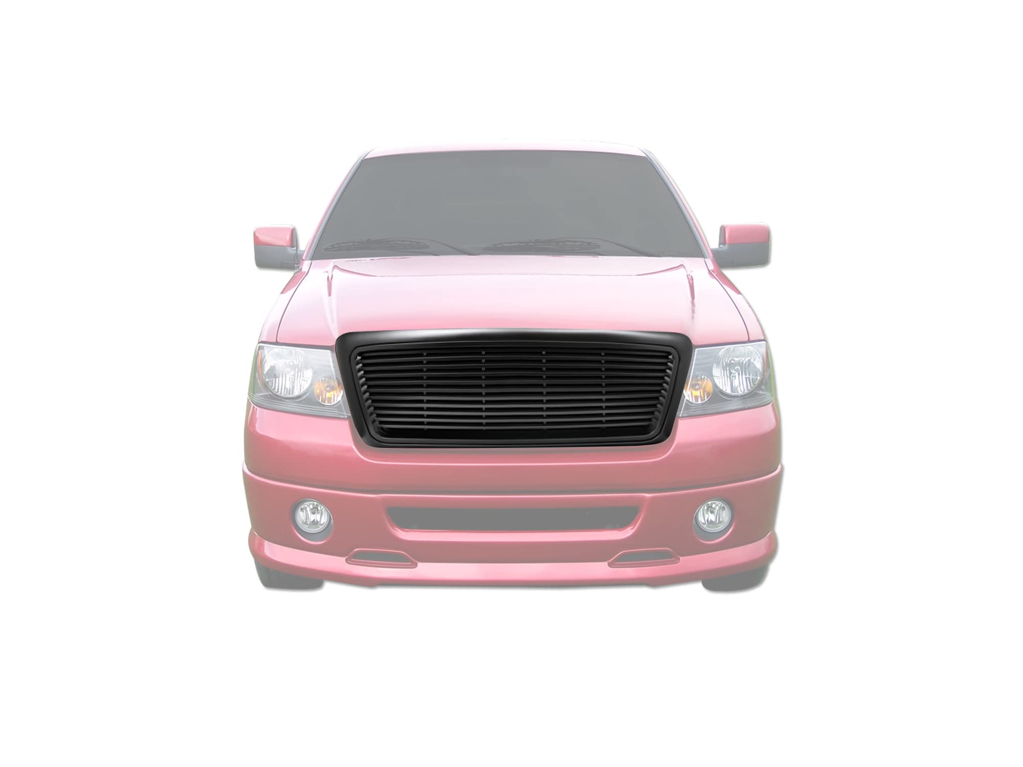 Horizontal Front Hood Grille Armordillo USA 7165496 - Matte Black Fits 2004-2008 Ford F150 F-150/2006-2008 Lincoln Mark LT