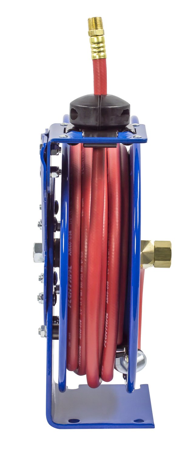 Low Pressure Coxreels P-LP-325 Retractable Air/Water Hose Reel: 3/8" I.D., 25' Hose Capacity, with hose, 300 PSI, Made in USA