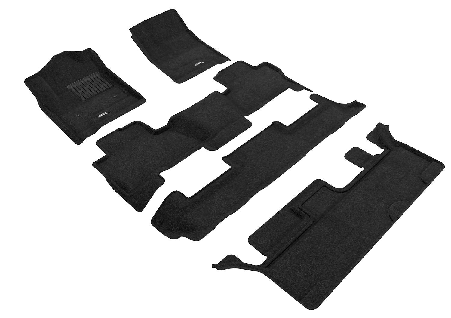 3D MAXpider Custom Fit All-Weather Carpeted Floor Mats for 2015-2020 Chevrolet Tahoe Elegant Series (1ST 2ND 3RD Row)