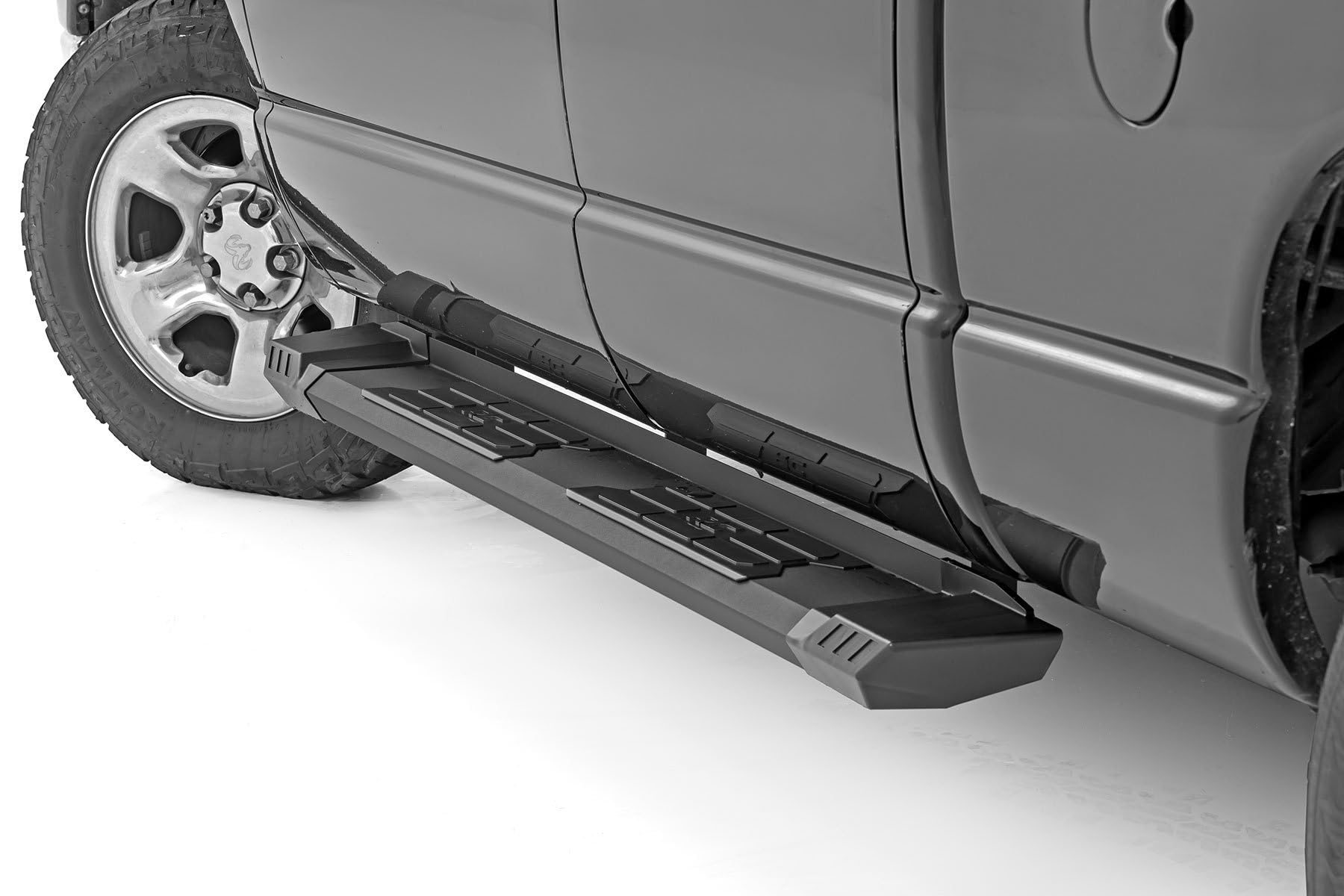 Rough Country HD2 Running Boards for Dodge Ram 1500/2500/3500 (2003-2010) - Quad Cab 5" Wide Non-Slip Step, Easy Bolt-on Install
