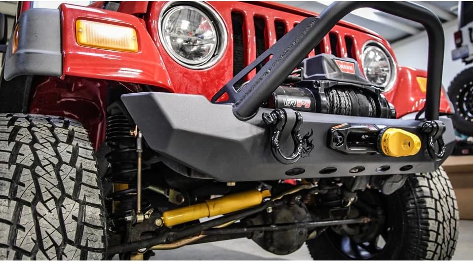 Midwidth Pyro Front Bumper - Flat Top Stinger compatible with Jeep CJ/YJ/TJ