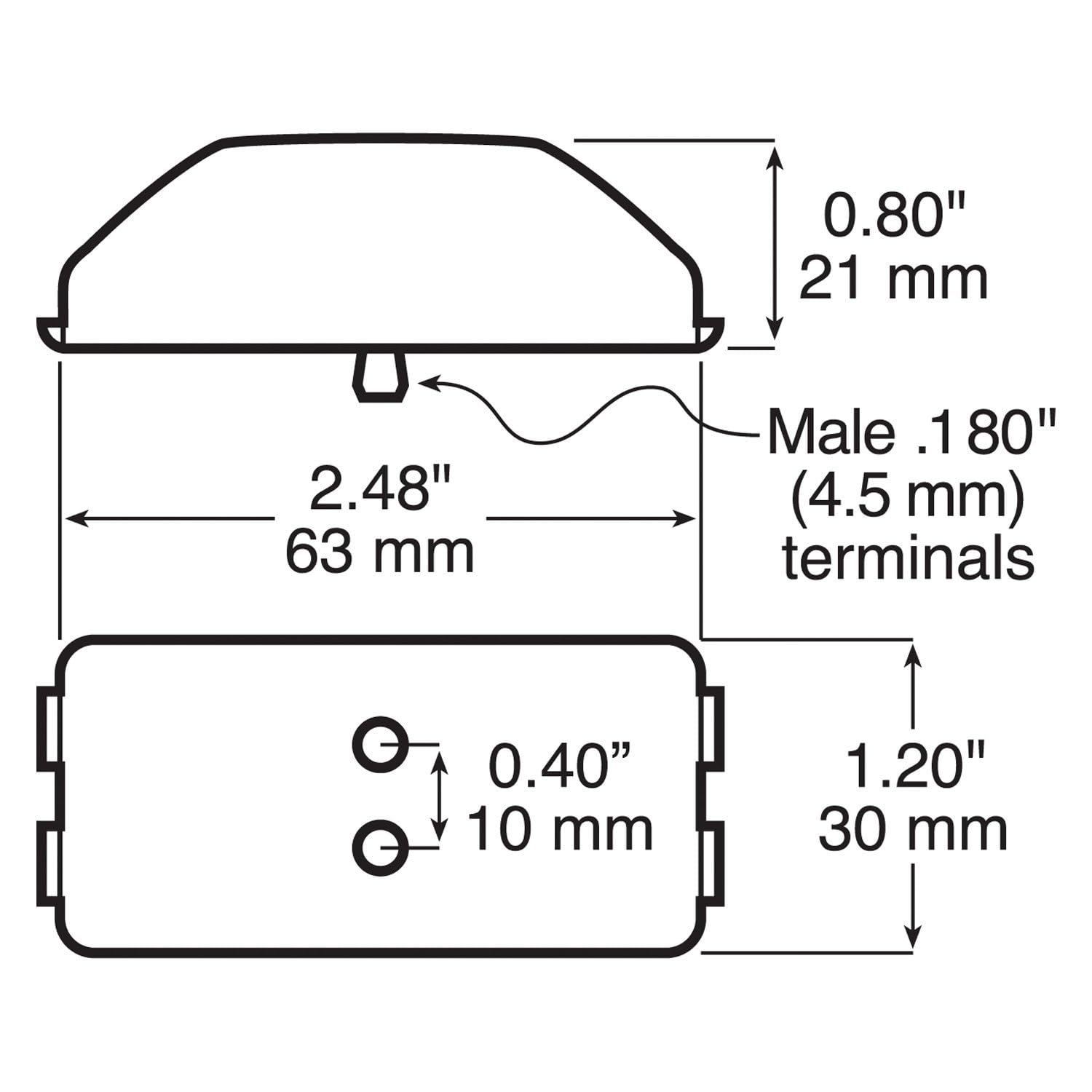 2-Diode Peterson Manufacturing Red 2.5" LED Clearance Light
