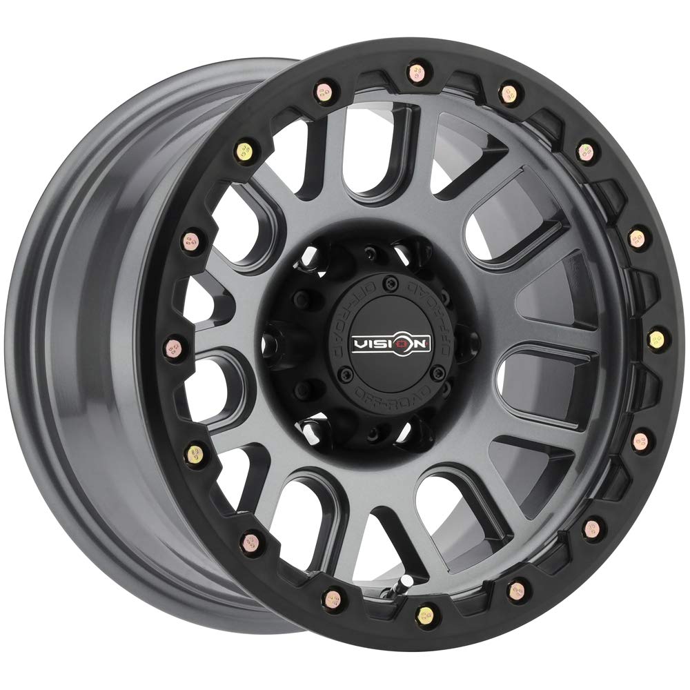 Vision Wheels 111 Nemesis Style: Finish: Gunmetal w/yellow Zinc Bolts, Wheel Size Inches: 18X9 PCD 8-170 Load Rating LBS. 3650