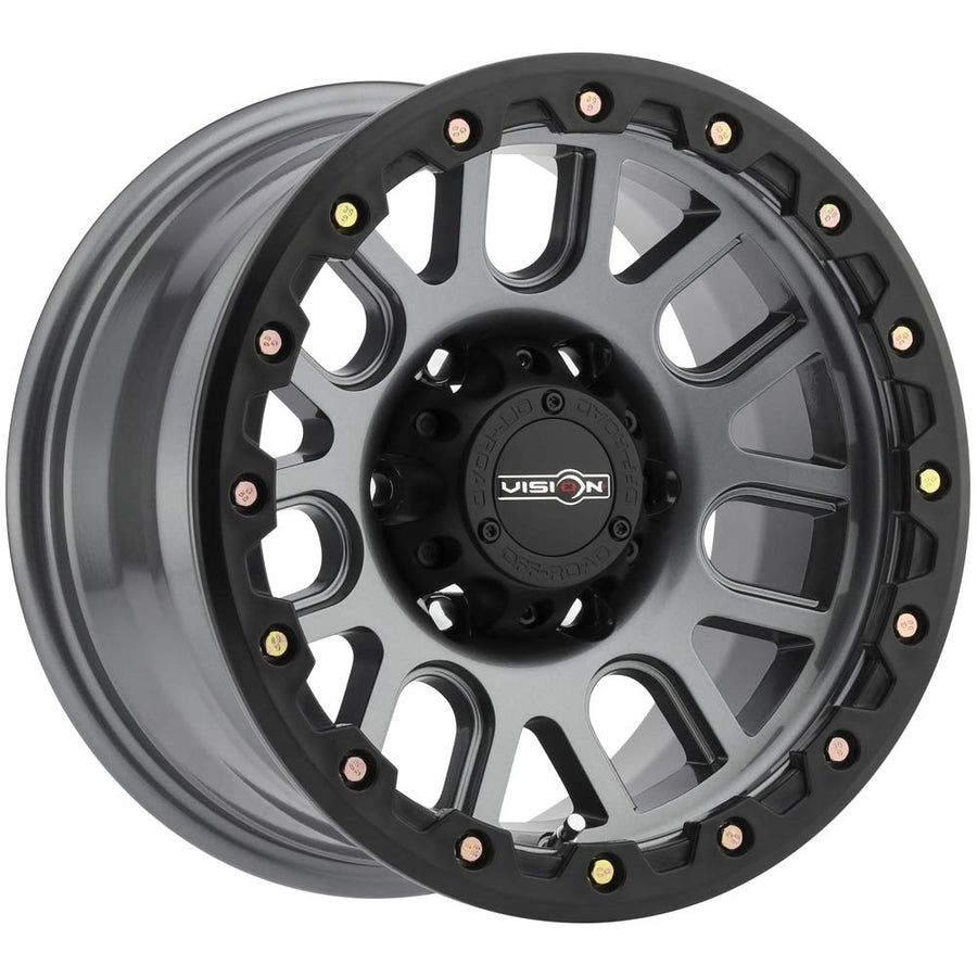 Vision Wheels 111 Nemesis Style: Finish: Gunmetal w/yellow Zinc Bolts, Wheel Size Inches: 18X9 PCD 8-170 Load Rating LBS. 3650