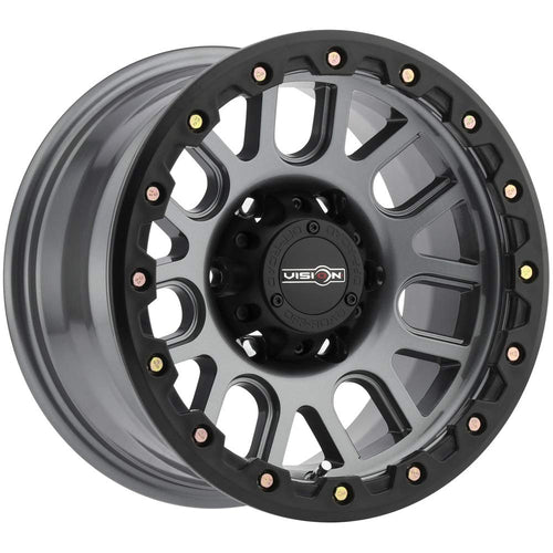 Vision Wheels 111 Nemesis Style: Finish: Gunmetal w/yellow Zinc Bolts, Wheel Size Inches: 18X9 PCD 6-135 Load Rating LBS. 2400