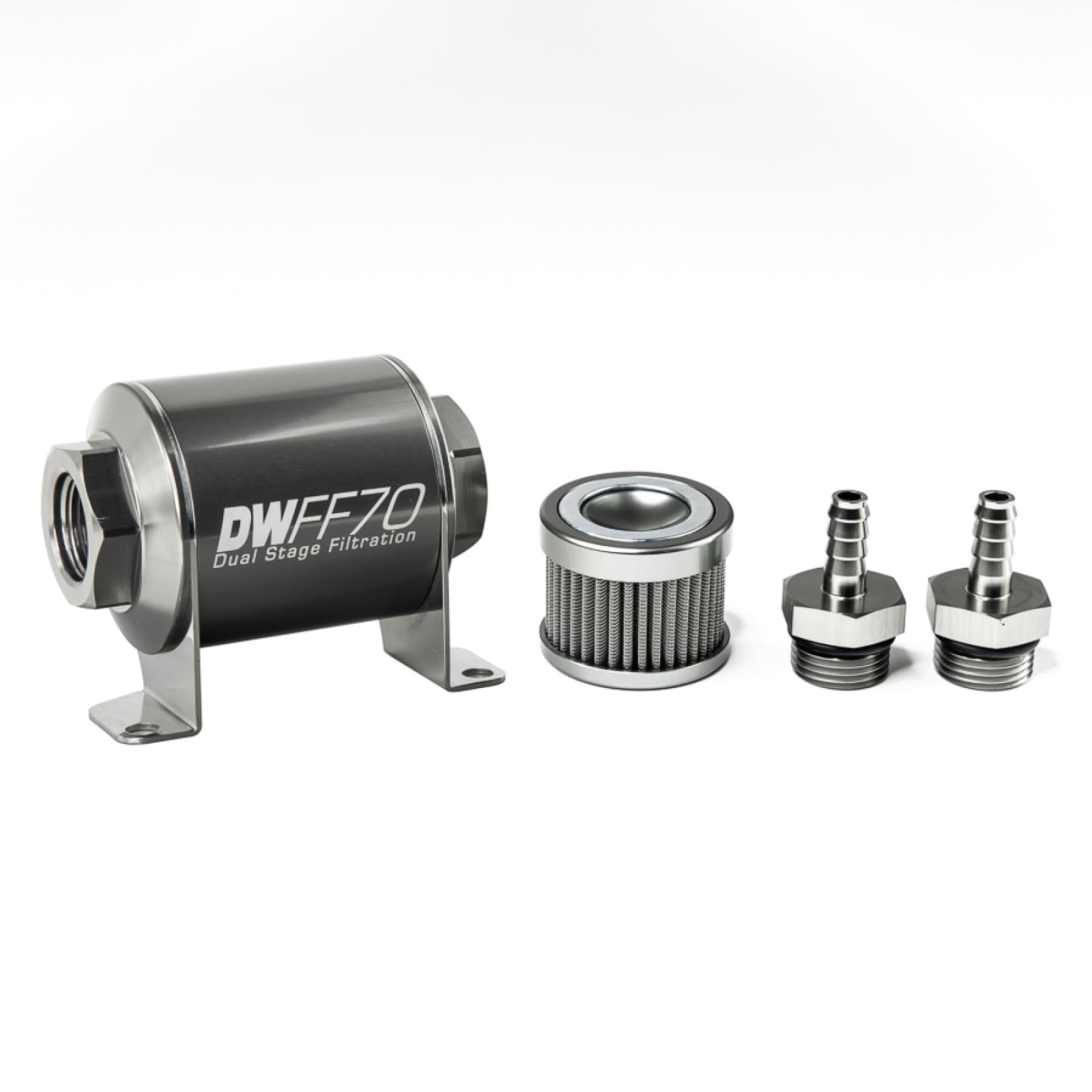 in-line DeatschWerks Fuel Filter and housing kit (8-03-070-100K-516)