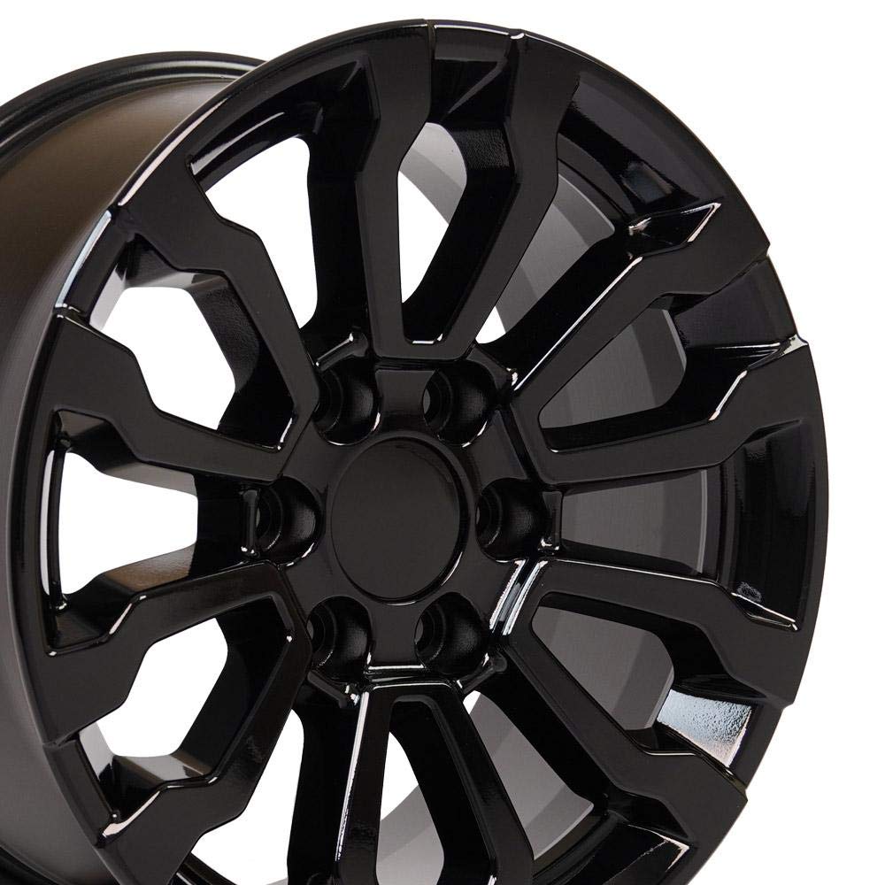 18 Inch OE Wheels CV35 Rim Fits Sierra 1500 AT4 Style 6x139.7 18x8.5 Gloss Black - Hollander 5909 (1)