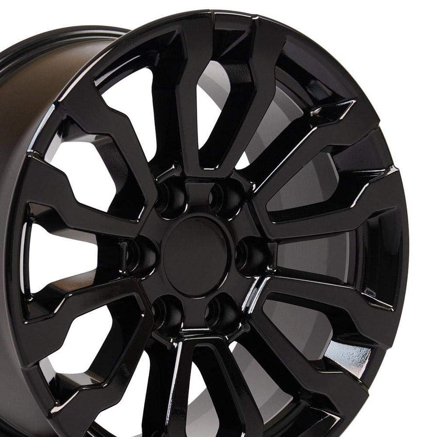 18 Inch OE Wheels CV35 Rim Fits Sierra 1500 AT4 Style 6x139.7 18x8.5 Gloss Black - Hollander 5909 (1)