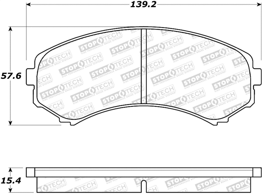 Front StopTech 308.08670 Brake Pads with Shims and Hardware Street