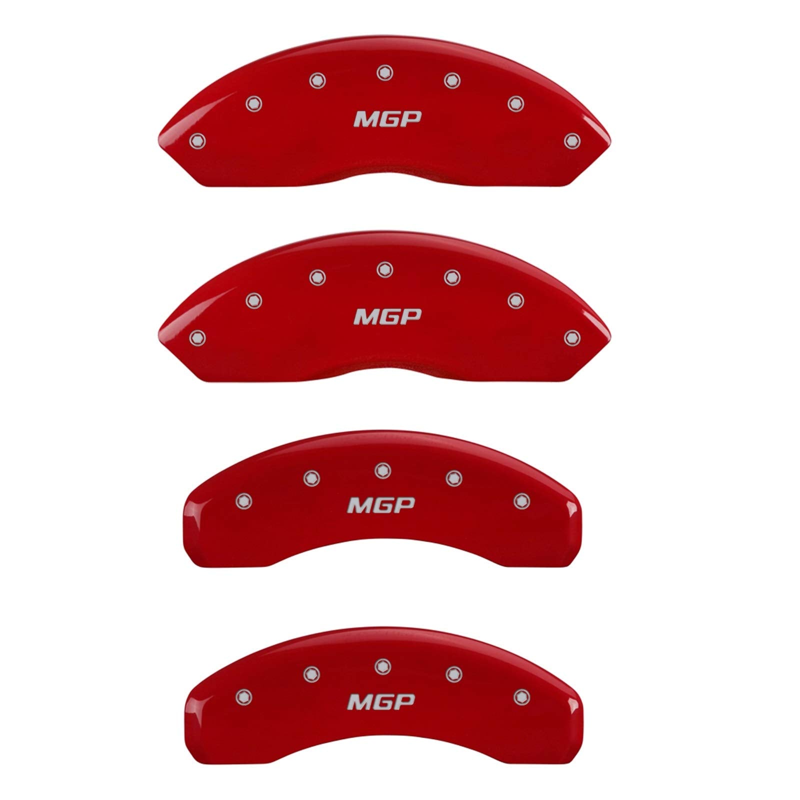 Set of 4 MGP Red Powder Coated Caliper Covers for Jeep Wrangler w/ 17" Wheels or Larger