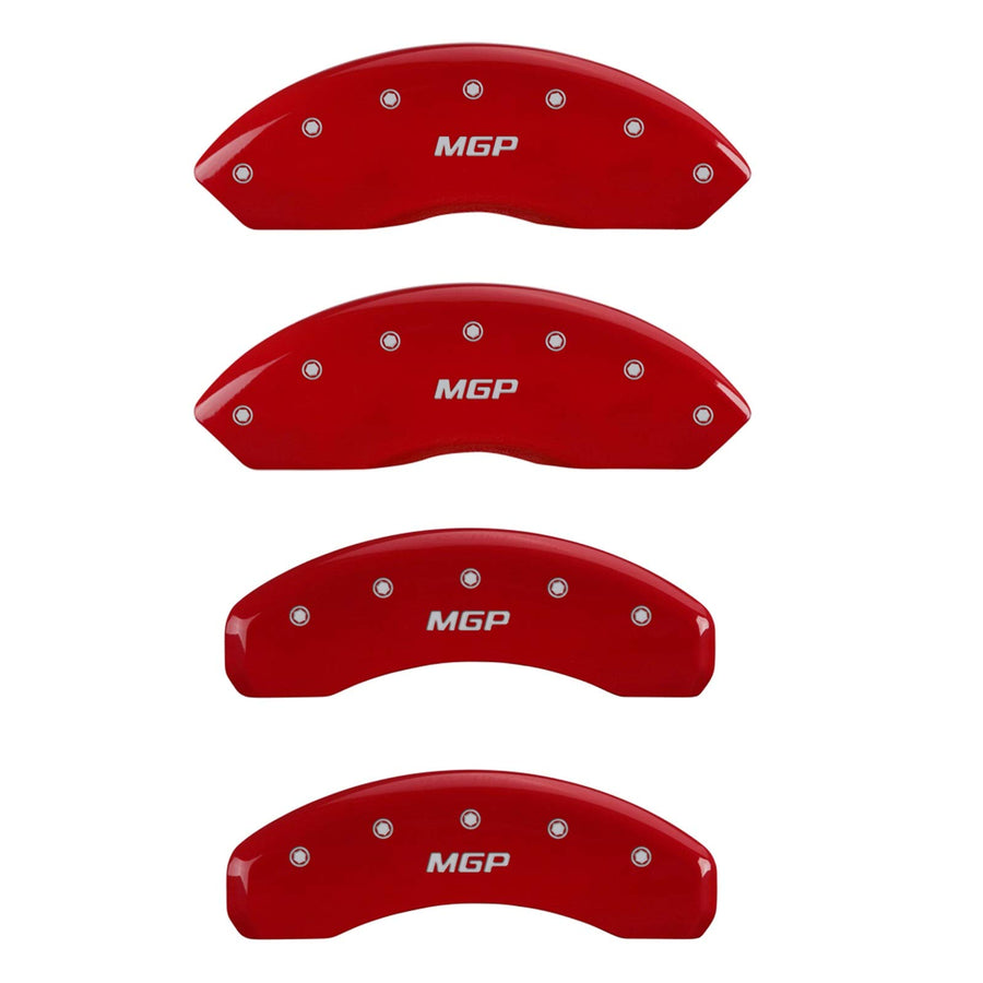 Set of 4 MGP Red Powder Coated Caliper Covers for Jeep Wrangler w/ 17" Wheels or Larger