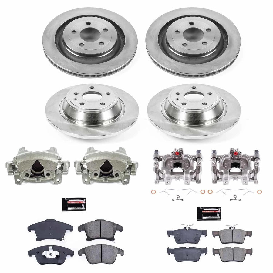 Power Stop KCOE6556A Front and Rear Caliper Kit-OE Rotors, Ceramic Brake Pads, Calipers For Ford Fusion 2013-2016, Lincoln MKZ 2015-2016 [Model Specific] Autospecailty
