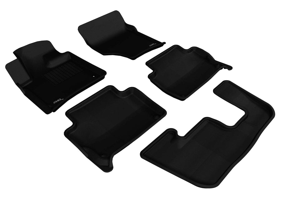 3D MAXpider - All-Weather Floor Mats L1AD02601509 for Audi Q7 (2nd Row Bench Seat) 2007-2015 Custom Fit Car Floor Liners, Kagu Series (1st, 2nd & 3rd Row, Black)