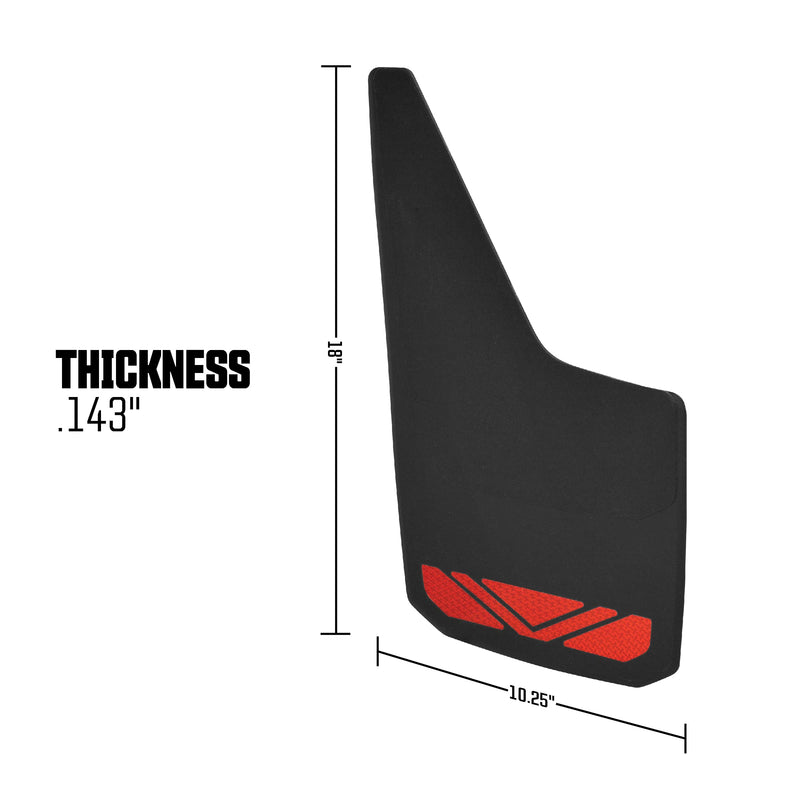 RoadSport 4326 Universal Fit 'C' Series Premiere Splash Guard (Black with Red Prism; 18" Height x 10-3/8" Wide)