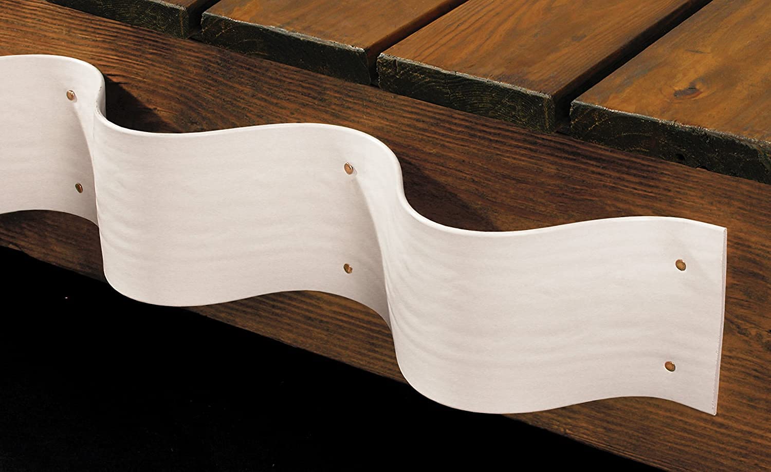 Wave & Shock-Absorbing TAYLOR MADE PRODUCTS Dock Bumper, Heavy-Duty PVC White 5" x 1/4" x 25' Coil Roll, Rigid, Flexible Strip, Mounting Hardware Included, Protects 18' of Docking Space - 46069