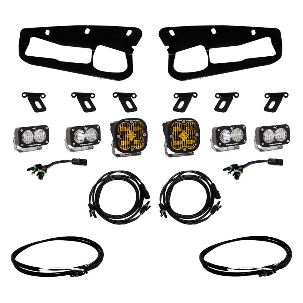 Squadron Baja Designs SAE/S2 Sport Fog Pocket Kit - '21-22 Bronco (Multi-Pattern; Amber; Upfitter Wiring)