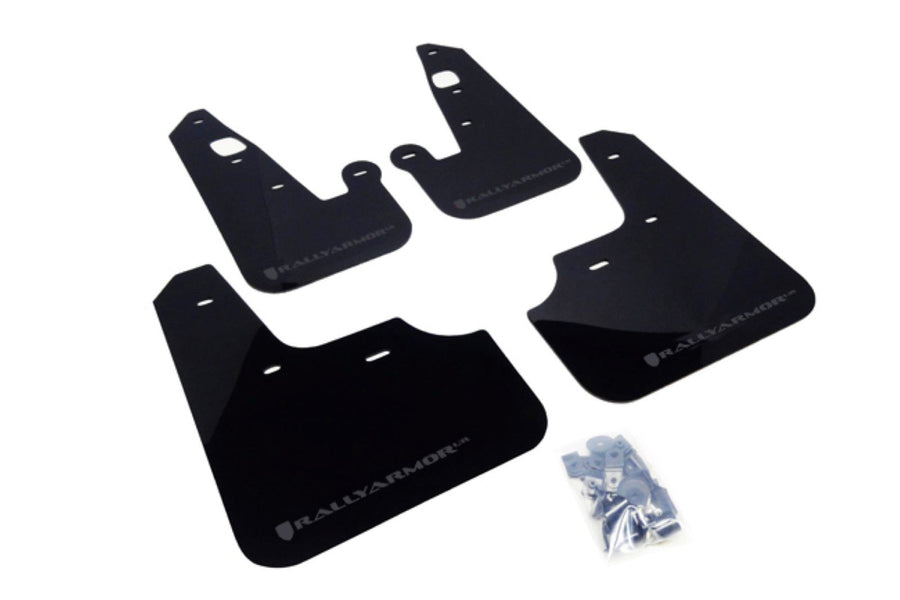 Rally Armor Black, Gray MF8-UR-BLK/GRY Mud Flap with Logo (2007+ Mitsubishi Lancer (Doesn't fit Sport Back) UR), 1 Pack