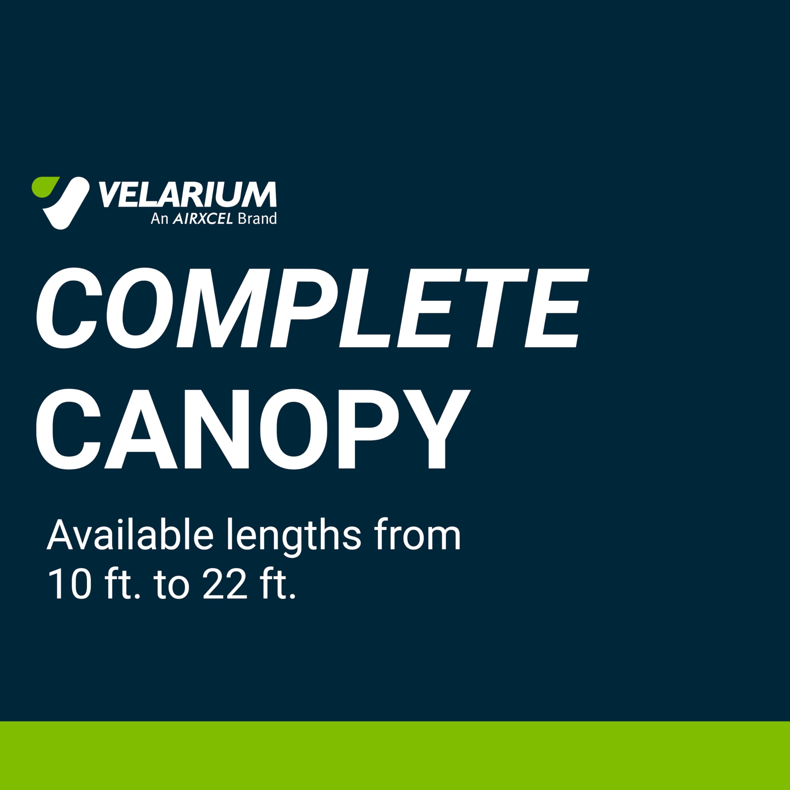 17' Velarium RV Canopy/Roll Tube Black Complete Canopy with 12V LED Light, Sewn Seams, Available Lengths from 10' to 22' - RVs, Tailgating, and Outdoor Events with Reliable Coverage