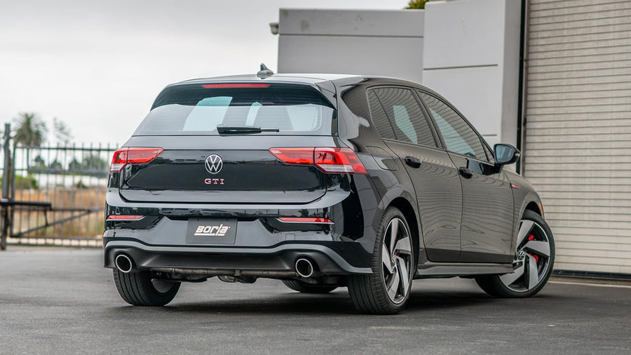 BORLA Cat-Back 140883 Performance Exhaust System for 2022-2023 Volkswagen GTI MK8 2.0L 4 Cyl. Dual Shift Gearbox Dual Clutch Automatic (DSG)/ Manual Transmission Front Wheel Drive 4 Door Hatchback.