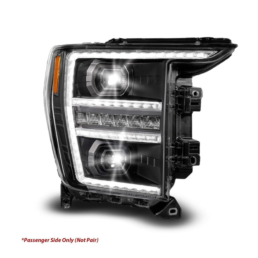 Passenger Side ANZO 111594-R Black Light Tube Projector LED Headlight With DRL And Sequential Turn Signal