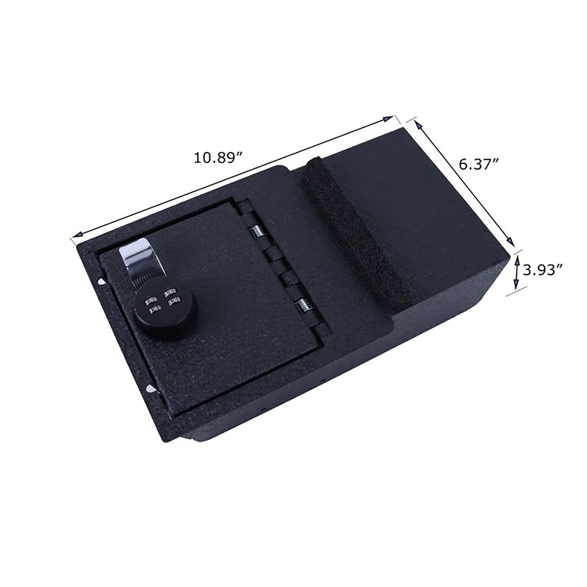 Center Console Safe Black Horse Security Lock Box, Black Gun Box Organizer, with 4 Digit Combination Resettable Lock Compatible with 2021-2023 Tesla Y|2021-2023 Tesla 3-ASTY01