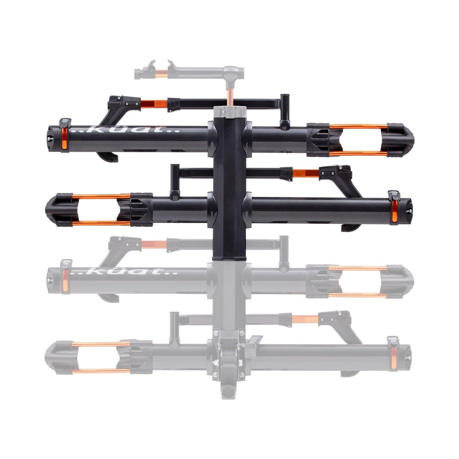 KUAT NV 2.0-2" Add-On - +2-Bike Rack | Increases The 2" NV to a 4-Bike Hitch Rack | Rugged All-Metal Construction | E-Bike Compatible | Gray Metallic and Orange Anodize (NA22G)