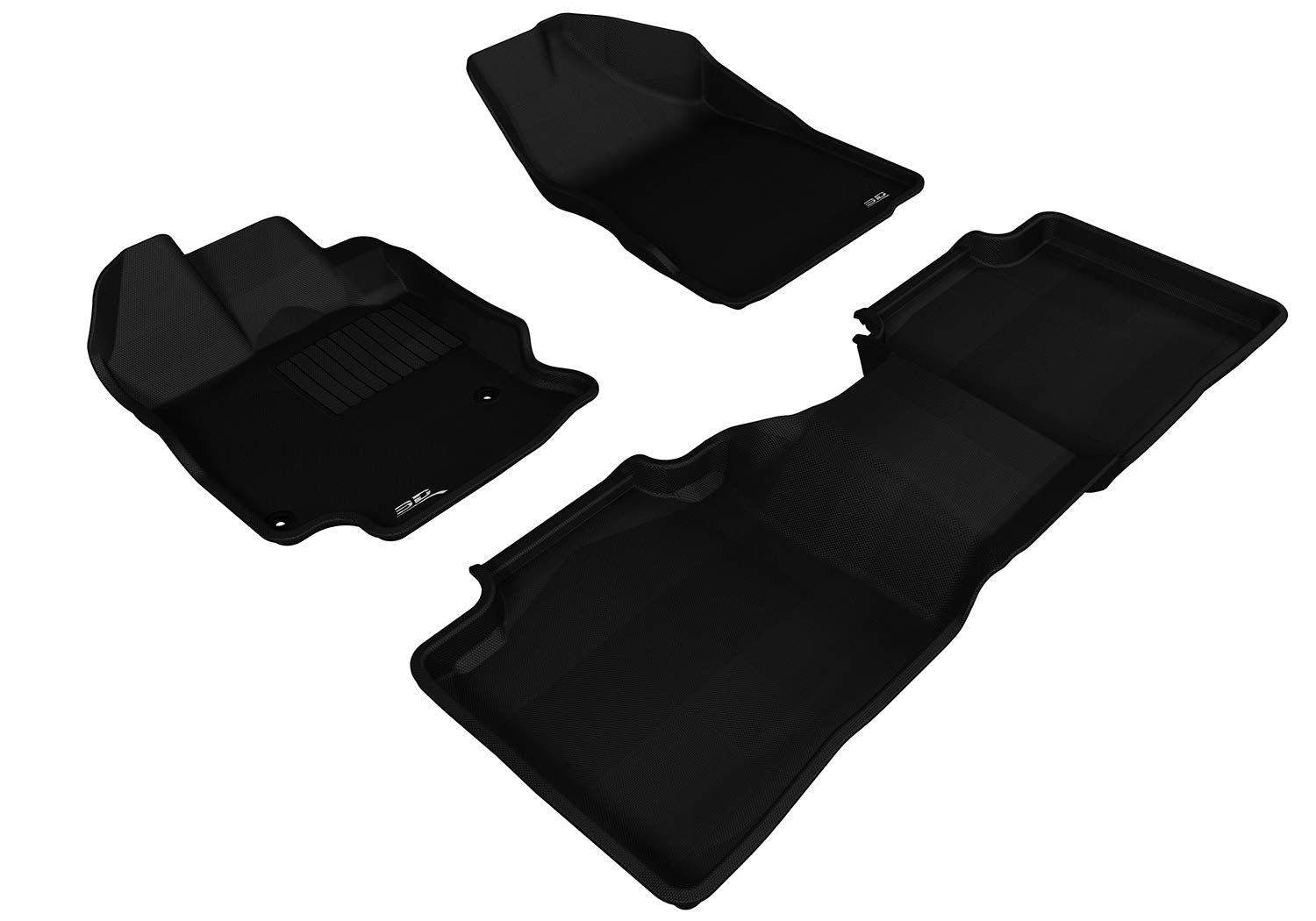 Complete Set 3D MAXpider Custom Fit All-Weather Floor Mat for Select Toyota Venza Models - Kagu Rubber (Black)