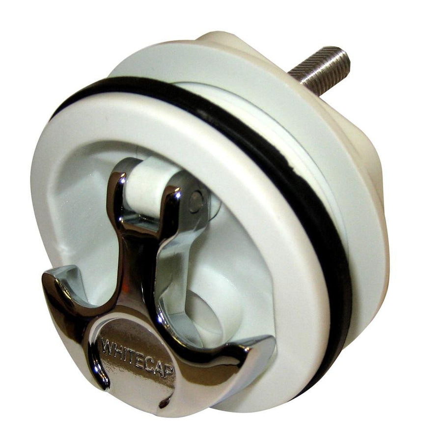 T-Handle Latch Whitecap - Chrome Plated Zamac/White Nylon - No Lock - Freshwater Use Only